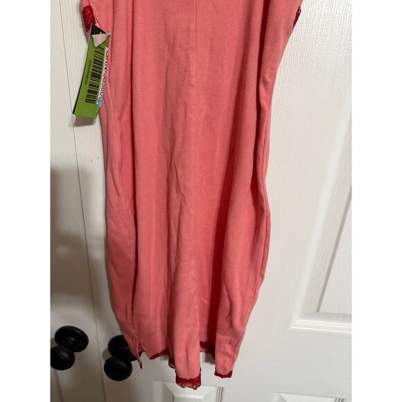 Size XS Women's Sleeveless Lace Trim Knit Bodycon Dress - Wild Fable Coral Pink - Picture 7 of 7